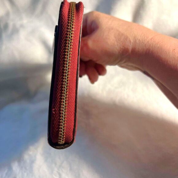 Coach Burgandy Croc Wallet - Picture 4 of 14